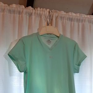 Under Armour Fitted T-Shirt Light Green Womens XL